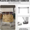 Collage of images showing a storage shelf in a warehouse, a T-connector, and a close-up of assembly. Anteprima dell’immagine prodotto