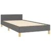 vidaXL Bettgestell mit Kopfteil Dunkelgrau 90x190 cm Stoff Produktbild-Vorschau 15