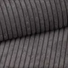 A close-up view of dark gray corduroy fabric, showing the texture and ribbed pattern. Produktbild-Vorschau