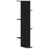 A black corner shelf unit with multiple shelves. Náhled obrázku produktu