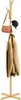 A gold coat rack with a handbag and a hat on it. Produktbild-Vorschau