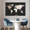 MuchoWow® Poster Weltkarte - Braun - Schwarz 120x80 cm - Produktbild-Vorschau 5