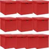 vidaXL Aufbewahrungsboxen mit Deckeln 10 Stk. Rot 32x32x32 Produktbild-Vorschau 6