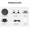 A product list for a robot vacuum cleaner, showing all its components. Produktbild-Vorschau