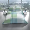 Feinbiber Bettwäsche Set 155x220 cm Streifen Grün Blau Weiß Produktbild-Vorschau 2