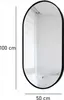 A tall, oval mirror with a black frame is shown against a white background. Dimensions are indicated by text and lines. Náhled obrázku produktu