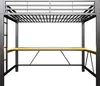 A metal loft bed with an integrated desk and LED lighting. Produktbild-Vorschau
