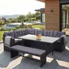 Polyrotan set HWC-A29, tuinset voor de tuin, lounge- en Productafbeelding-voorbeeld 1