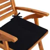 A black cushion on a wooden garden chair. Produktbild-Vorschau