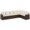 7-tlg. Garten-Sofagarnitur mit Kissen Braun Poly Rattan Produktbild-Vorschau 1