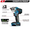 Clé à choc sans fil 1/2 pouce Clé à choc électrique sans Voir les images du produit 3