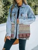 ASKSA Damen Jeansjacke Revers Langarm Vintage Button Down Produktbild-Vorschau 2