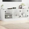 vidaXL TV skříňka se skleněnými dvířky bílá 102x37x42 cm Náhled obrázku produktu 2