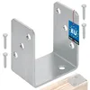 A U-shaped metal bracket with screws and a product tag. Produktbild-Vorschau