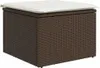 "im Angebot" Gartenhocker mit Kissen Braun 55x55x37 cm Poly Produktbild-Vorschau 2