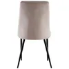 The back view of a beige velvet chair with black metal legs, isolated on a white background. Produktbild-Vorschau