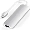 A silver USB-C to HDMI adapter with a white cable and USB-C connector is shown against a white background. Voir les images du produit