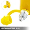 Close-up of a yellow hydraulic cylinder with a quick connecting head and a yellow cap. Podgląd zdjęcia produktu