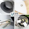 A collage of four close-up images showcasing different parts of a pot lid and a frying pan. Produktbild-Vorschau