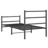 A black metal bed frame with a headboard and footboard, shown from a side angle against a white background. Náhled obrázku produktu