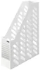 A white plastic magazine file holder with a perforated design. Anteprima dell’immagine prodotto