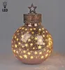 LED Deko-Kugel 30 cm Sterne Rose-Gold Glaskugel Timer Produktbild-Vorschau 3