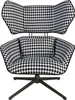 Angel Cerdá fauteuil pivotant en tissu noir et blanc 5142 Voir les images du produit 2
