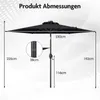 Slunečník COSTWAY 230 cm s LED solárním osvětlením, 6 žebry Náhled obrázku produktu 3