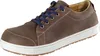 A single brown Birkenstock shoe with blue laces is shown against a white background. Produktbild-Vorschau