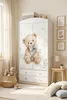 Armadio per bambini grande, bianco, con cassetti e asta Anteprima dell’immagine prodotto 8