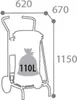 Rossignol mobiler Müllsammler 110L aus pulverbeschichtetem Stahl mit Gummiräder Rossignol 57630 Produktbild-Vorschau