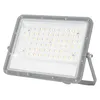 A close-up studio shot of a gray LED floodlight with a white background. Náhled obrázku produktu