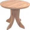 A round wooden dining table with a pedestal base, shown against a white background. Produktbild-Vorschau