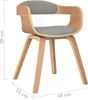 vidaXL Jedálenská stolička Taupe Bent Wood and Fabric Náhľad obrázku produktu 6