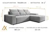 AX LIVING Ecksofa mit Schlaffunktion Alvorada 280 cm beige Produktbild-Vorschau 6