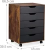 Caisson à roulettes Relaxdays, 5 tiroirs, H x l x P : 66,5 Voir les images du produit 4