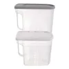 Two clear plastic food storage containers stacked on top of each other with gray and white lids. Anteprima dell’immagine prodotto