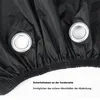 Close-up of a black fabric product with two metal grommets on the lower left side. Produktbild-Vorschau