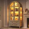 Vitrine éclairée par LED, 180 cm de hauteur, 4 étagères, 2 Voir les images du produit 1