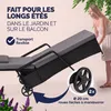 Casaria® Chaise longue en polyrotin Noir Anthracite coussin Voir les images du produit 4