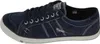 A side view of a navy blue Dockers sneaker. Voir les images du produit