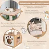 Collage of images and text describing features of a cat tree. Produktbild-Vorschau