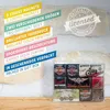 A collection of Harley-Davidson themed magnets displayed in a clear gift box, with promotional text and a licensed logo overlayed on the background. Podgląd zdjęcia produktu