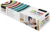 A product box for a game called COLOUR CURLING, with a colorful circular pattern on the top and a picture of people playing the game on the side. Produktbild-Vorschau