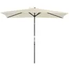 A rectangular patio umbrella with a cream-colored canopy and a dark pole, shown against a white background. Produktbild-Vorschau