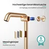 A diagram of a faucet showing its internal components and highlighting its materials and warranty. Anteprima dell’immagine prodotto