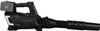 A black cordless leaf blower with a gray battery pack attached, shown from the side against a white background. Produktbild-Vorschau