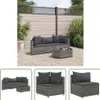 The Living Store 4-tlg. Garten-Sofagarnitur mit Kissen Grau Produktbild-Vorschau 1