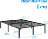 A diagram of a black metal bed frame with dimensions indicated by text and lines. Produktbild-Vorschau