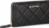 A close-up shot of a black quilted wallet with a gold zipper and a gold Valentino logo. Produktbild-Vorschau